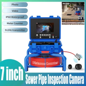 7 inch Sewer Pipe Inspection Video Endoscope Camera with Meter Counter 20M/30M - Picture 1 of 17