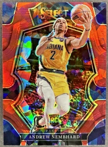 Panini Select Andrew Nembhard Premier Level 2022-23 rojo hielo agrietado Prizm RC 186 - Imagen 1 de 2