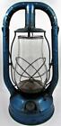 Vintage Dietz Monarch Blue Frame RR Lantern NY w/ CNX Clear Glass Globe, Burner
