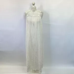Anthropologie durchsichtiger Spitzeneinsatz Maxikleid. Weiß. Klein. - Bild 1 von 8