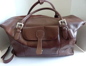 Siamod Brown Learher Amore Duffel Travel Bag - Picture 1 of 14