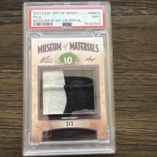 2021 Leaf Art Of Sport PELE Brazil Soccer Game Worn Jersey Patch 2/3 PSA 9