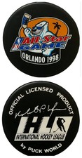 1998 ALL STAR GAME IHL ORLANDO SOLAR BEARS OFFICIAL GAME PUCK BY PUCK 🌎 VINTAGE