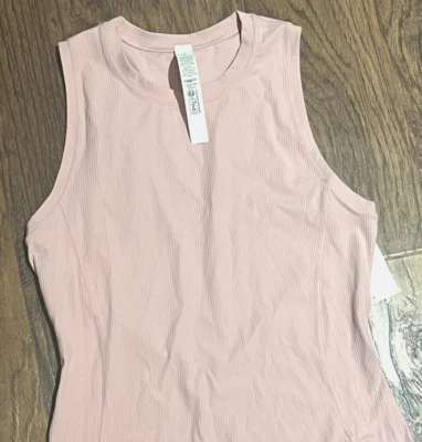 Новый женщин Lululemon все выровнены ребристый Midi платье розовый дымка размер 8 - Изображение 1 из 4