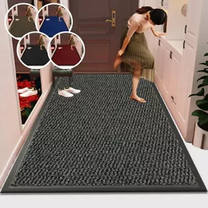 Heavy Duty Rubber Barrier Mat Non Slip Door Mats Hallway Runner Rug Kitchen Rugs - Picture 1 of 31
