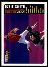 1996 Upper Deck Collectors Choice Checklist Ozzie Smith St. Louis Cardinals #756