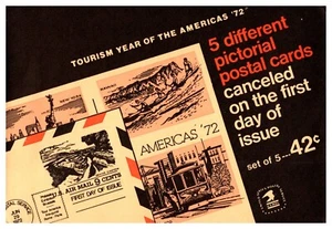 Postkarte Tourismusjahr Amerikas 1972 Ersttagsausgabe 5er Set im Umschlag - Bild 1 von 11