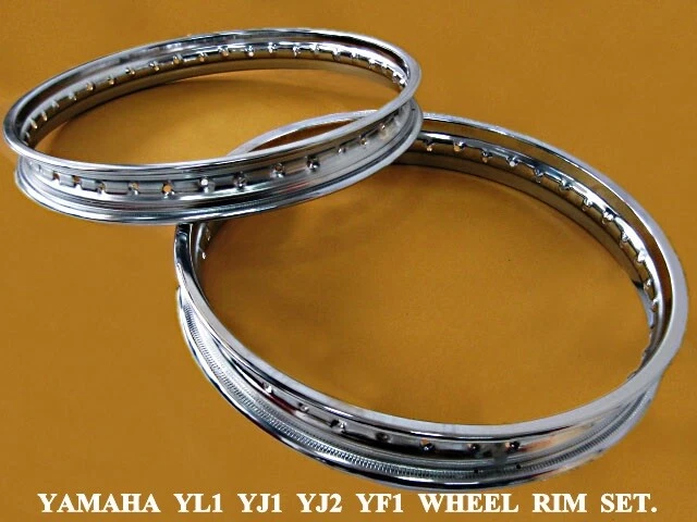 Fit YAMAHA YL1 YJ1 YJ2 YF1 FRONT & REAR  CHROME Wheel Rim Set 2PCS  [mi3431] Foto 1 de 4