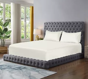 Brushed Microfibre Fitted Sheet 30cm Deep Pocket Bed Sheet Soft Bottom Sheet - Picture 1 of 67