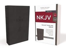NKJV, Value Thinline Bible, Charcoal Leathersoft, Red Letter, Comfort Print: Hol