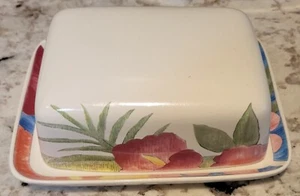 European Floral Butter Dish Mikasa Splendrous CAB07 - Picture 1 of 2