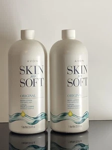 2 lociones corporales originales Avon Skin So Soft 33,8 oz / 1 litro ~ LOTE 2 BOTELLAS - Imagen 1 de 4