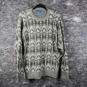 Vintage Lobo By Pendleton Sweater Mens Large Heavyweight Pullover Green White - Picture 1 of 12