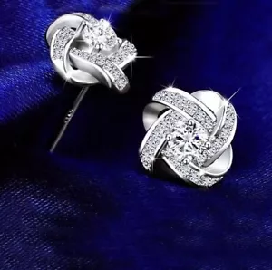 Damen Ohrringe 925 Silber Plattiert Ohrstecker Ohrhänger Ohrschmuck Zirkonia Neu - Bild 1 von 5