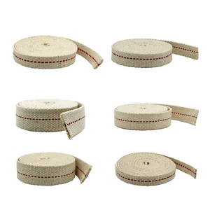 LOM 1", 7/8", 3/4", 5/8", 1/2", 1" 6' , 100% Cotton Flat Wick for Oil Lanterns - Picture 1 of 7