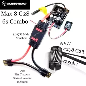 RCP-RTR Hobbywing EZRUN Max 8 G2S ESC QS8 attaccato TRX e nuovo 4278 2250kv G2R - Foto 1 di 23