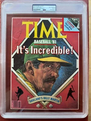 BILLY MARTIN *PSA DNA* Autographed magazine cover *PERIOD SIGNATURE* Billy Ball - Image 1 of 3