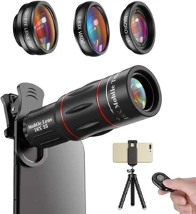 Apexel Camera Lens Kit 18x Monocular Telescope with Eyecup 0.63x Wide lens&15x M - Picture 1 of 12