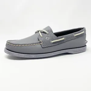 Sperry Women’s Authentic Original Leather Grey Perforated Boat Shoes STS87112 7M - Picture 1 of 12