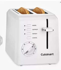 Cuisinart 2-Slice Toaster White CPT-122: Bagel & Defrost Options, Reheat New - Picture 1 of 1