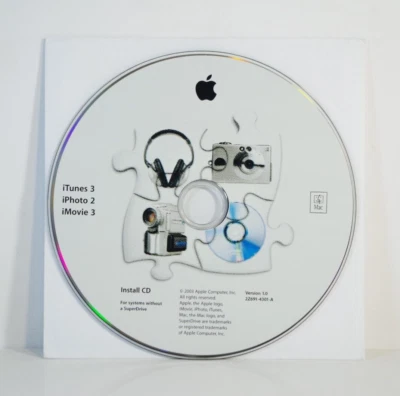 Apple - iTunes 3/iPhoto 2/iMovie 3 Installation Disc (Disc, 2003, Apple) - Image 1 of 2