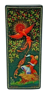 Russian Lacquer Handmade Jewelry Box from Palekh 2019 Folklore of the Firebird - Picture 1 of 10