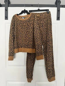 Girls Old Navy Leopard Fleece Pajamas XL 14/16 - Picture 1 of 2