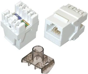 100 Pcs Keystone CAT6 RJ45 Network 110 Style Socket Punch Down Jack White 180° - Afbeelding 1 van 2