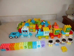 Large Lot of 170 Pieces Duplo Lego Blocks Trains Car People (Figures) & Numbers - Picture 1 of 10