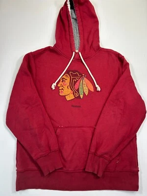 Chicago Blackhawks Hoodie Mens Medium Red Pullover Sweatshirt Reebok Hockey NHL - Image 1 of 4