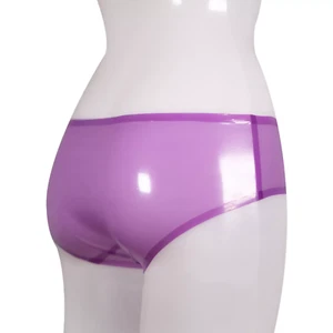 Purple Transparent Women's Latex Rubber Briefs 100% Latex Shorts Underwear BDSM - Picture 1 of 5