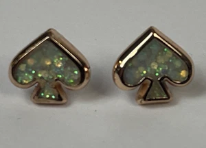Orecchini a perno Kate Spade New York tono oro verde vanga tutti i giorni smalto glitter - Foto 1 di 5