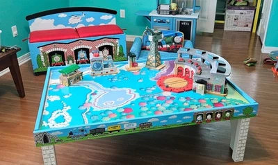 Thomas The Tank Engine Full Playset Table, Storage Bench And Accessories - Image 1 of 4