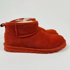 Bearpaw Shorty Women's Winter Boots - 2860w Red - 11 Medium Suede Fur Lined - Picture 1 of 15