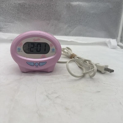 Wake With Me Barbie Dual Alarm Clock Vintage 2002  Pink Flowers - Mattel - Image 1 of 4
