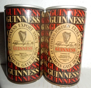 2 Vintage 1970 GUINNESS Crimped Steel Bierdosen aus ENGLAND (34cl) leer!! - Bild 1 von 5