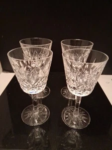 Vintage 4- WATERFORD Crystal LISMORE Claret Wine Glasses. Beautiful  - Picture 1 of 15