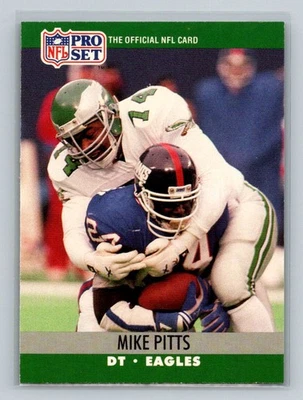 1990 Pro Set #611 Mike Pitts Philadelphia Eagles Football Card - Image 1 of 2