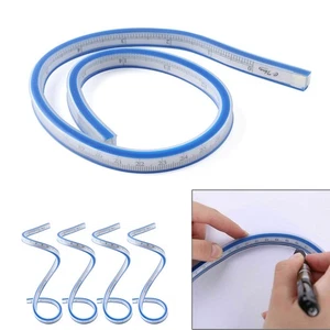 Regla curva flexible de 30/40/50/60 cm pintura de dibujo cintas métricas curvas flexibles Reino Unido - Imagen 1 de 28
