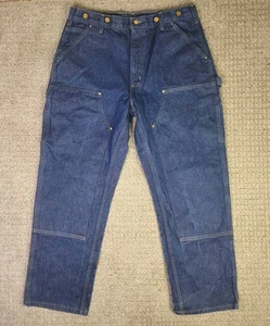 Carhartt B07 DNM Dark Wash Double Knee Denim Blue Jeans Men’s 36x30 Logger - Picture 1 of 11