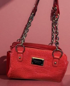 Liz Claiborne Hot Pink Mini Bag With Silver Chain Shoulder Straps Spring Ready - Picture 1 of 10