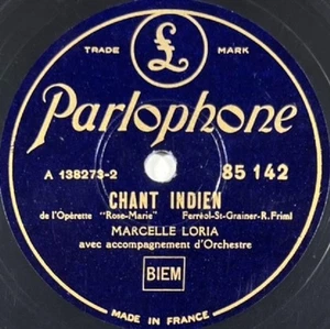 Marcelle Loria : Chant indien DISQUE 78 RPM 10" PARLOPHONE 80.646 - Picture 1 of 4
