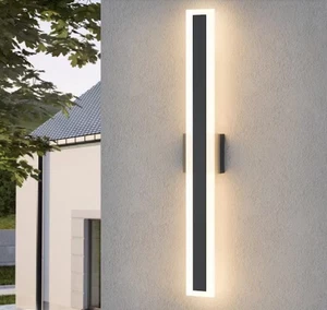 31,5 Zoll Wandleuchte 1 Licht schwarz modern linear integriert LED Innen/Außen - Bild 1 von 8