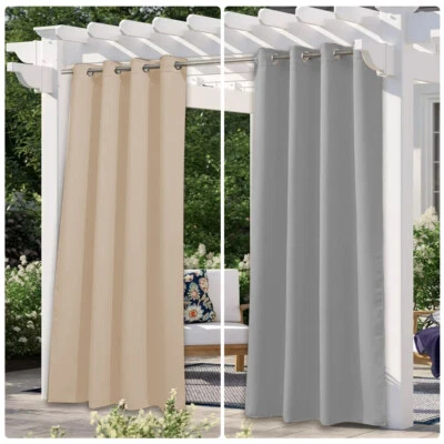 Cortinas impermeables para exteriores patio privacidad aislamiento térmico cortinas bloqueadoras de sol Foto 1 de 4