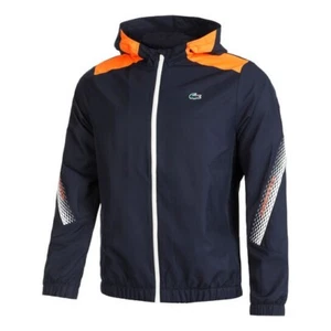 Lacoste Tennisjacke mit Reißverschluss und Kapuze Trainingsanzug Oberteil dunkelblau - Bild 1 von 6