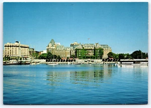 Postal de colección The Empress Hotel Inner Harbor vista aérea Victoria BC Continental - Imagen 1 de 2