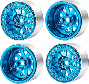 1/10 RC Crawler 2.2 Beadlock Wheels 4PCS TRX4 Metal 1.9 Beadlock Wheel Rims Hubs - Picture 1 of 4