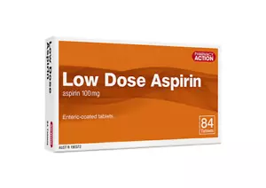 Pharmacy Action Low Dose Aspirin 84 Enteric Coated Tablets - Cartia Generic - Picture 1 of 1