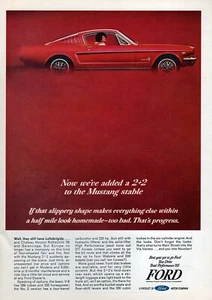 1965 Ford Mustang 2+2 Fastback "Progress" Original Color Print Ad - Picture 1 of 1