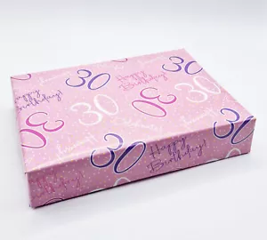 2 Sheets 30th Birthday Pink Wrapping Paper Age 30 Hooray Celebrate Wrap (PA-W250 - Picture 1 of 2